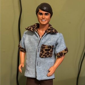 Upcycled ♻️ Leopard Lined Denim Doll Shirt